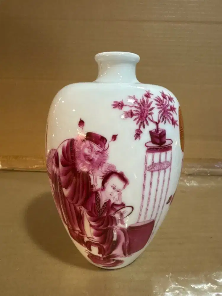 Zhong Kui Porcelain Vase Vas Antik China