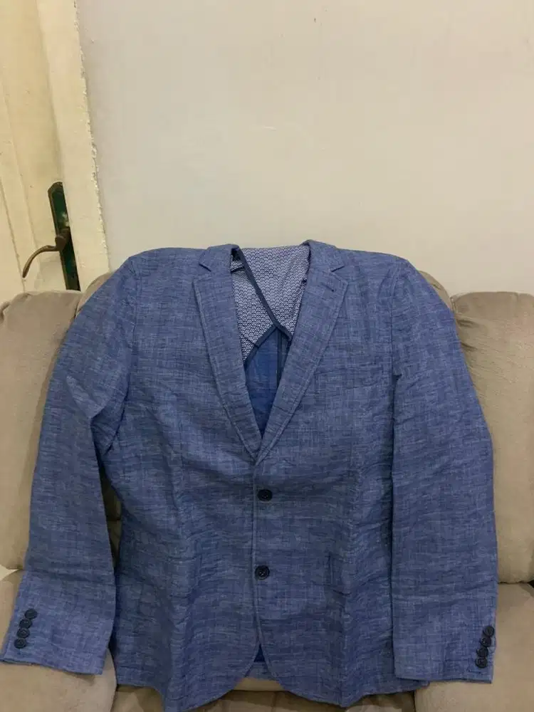 Dkny Casual Blue Checkered Blazer