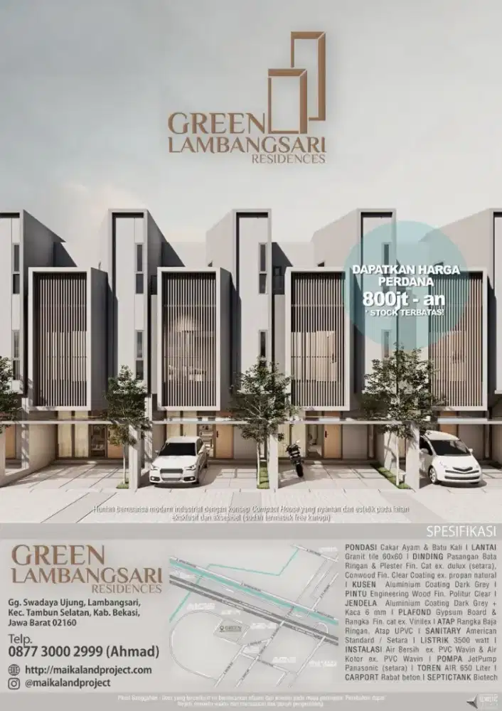 Rumah Baru mewah DI GRAND WISATA Tambun Bekasi bebas banjir