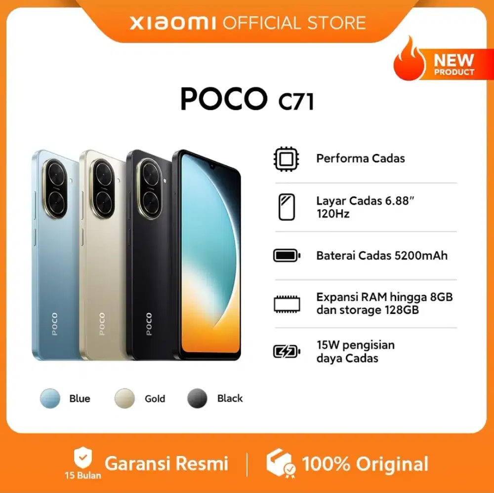 Xiaomi POCO C71 4+4GB/128GB Performa Cadas, 6.88 inch 120Hz, 4/128GB
