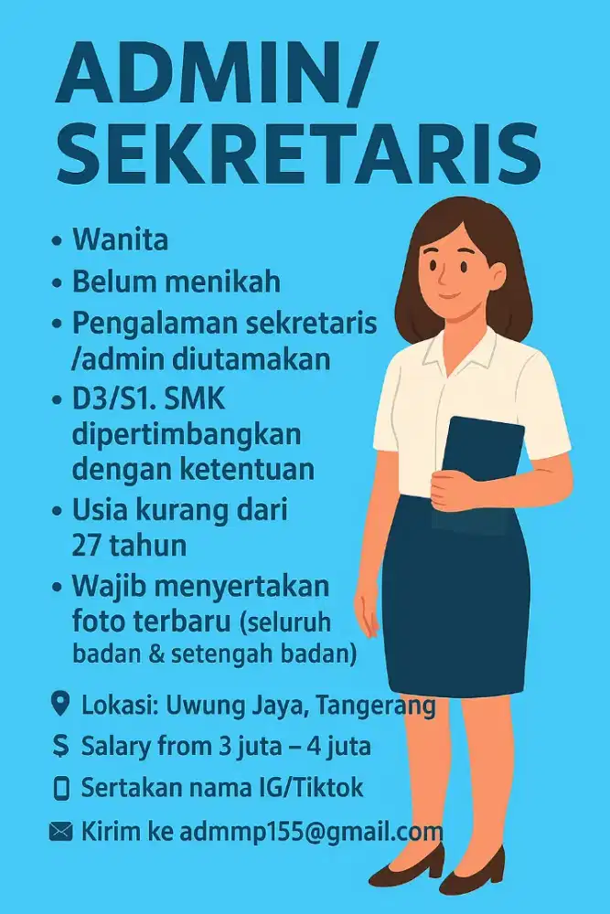 Lowongan admin / Sekretaris