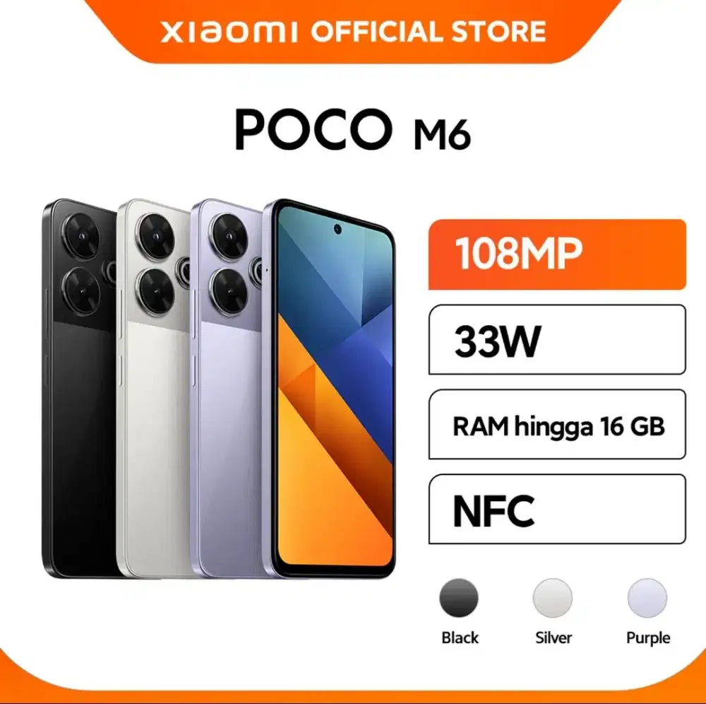 Xiaomi POCO M6 (8+256GB) Kamera Pro 108MP, Helio G91-Ultra, 33W Charge