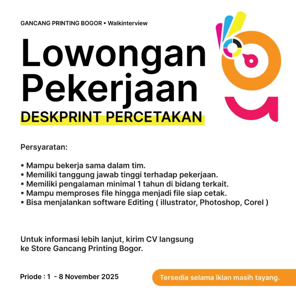 Lowongan Pekerjan Deskprint