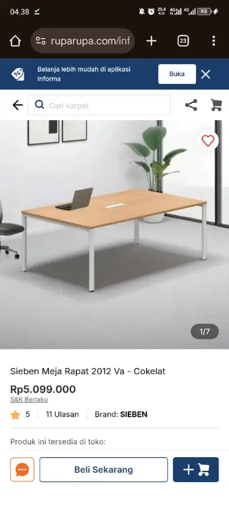 Sieben Meja Meeting / Rapat Kantor Informa