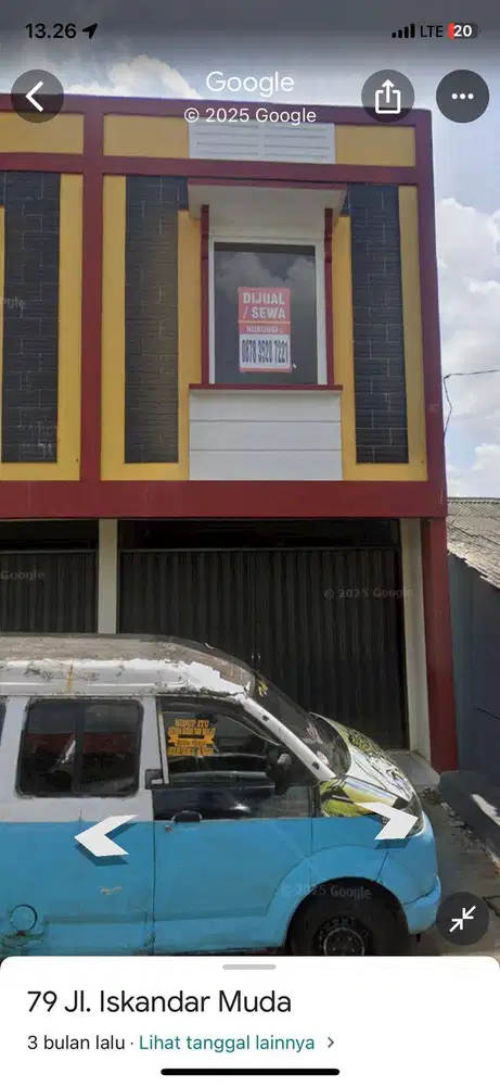 Dijual ruko 2 lantai dipinggir jln Iskandar Muda 40 m²,Strategis&Ramai