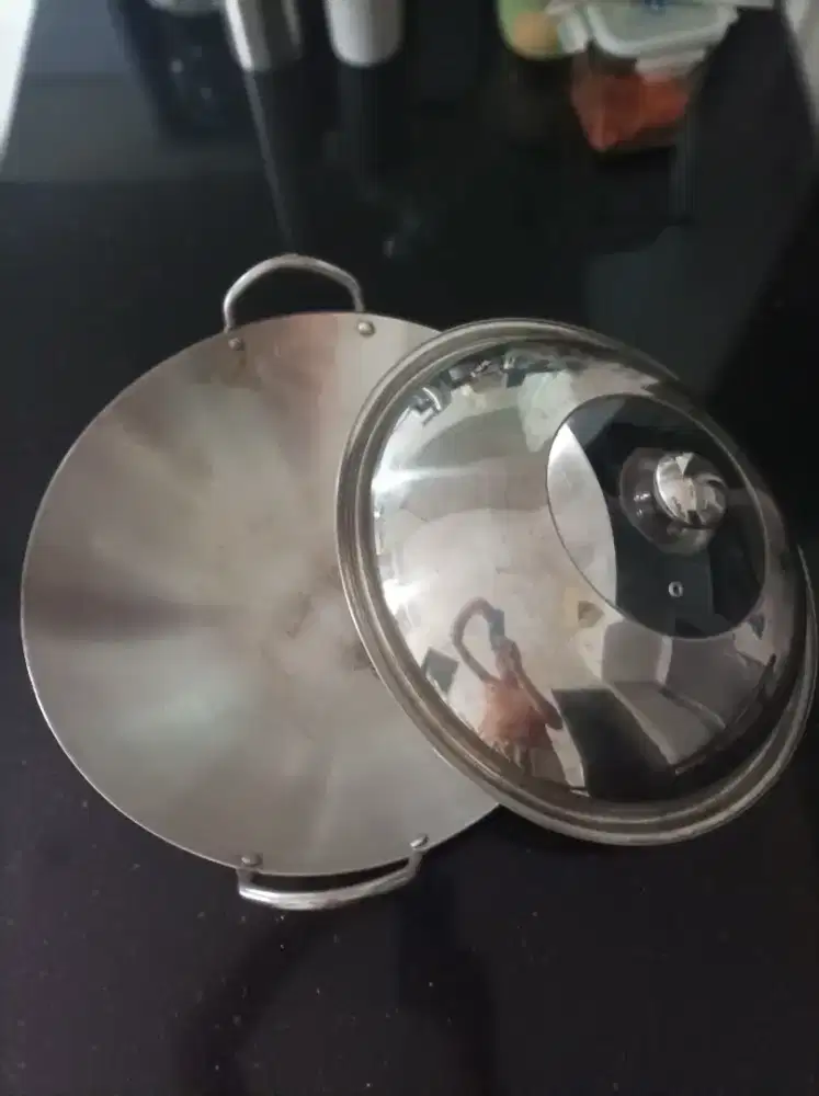 Wajan Kuali besar stainles ada tutup 125rb