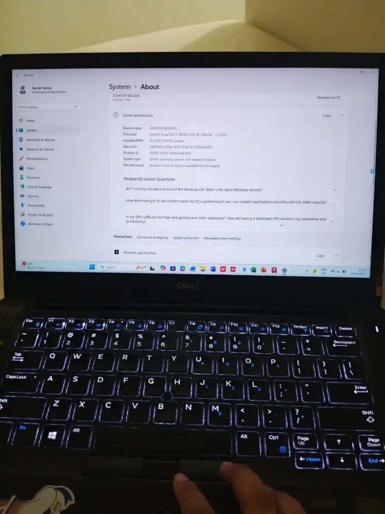 Dell Latitude 7490 mulus Fullset Touch Screen