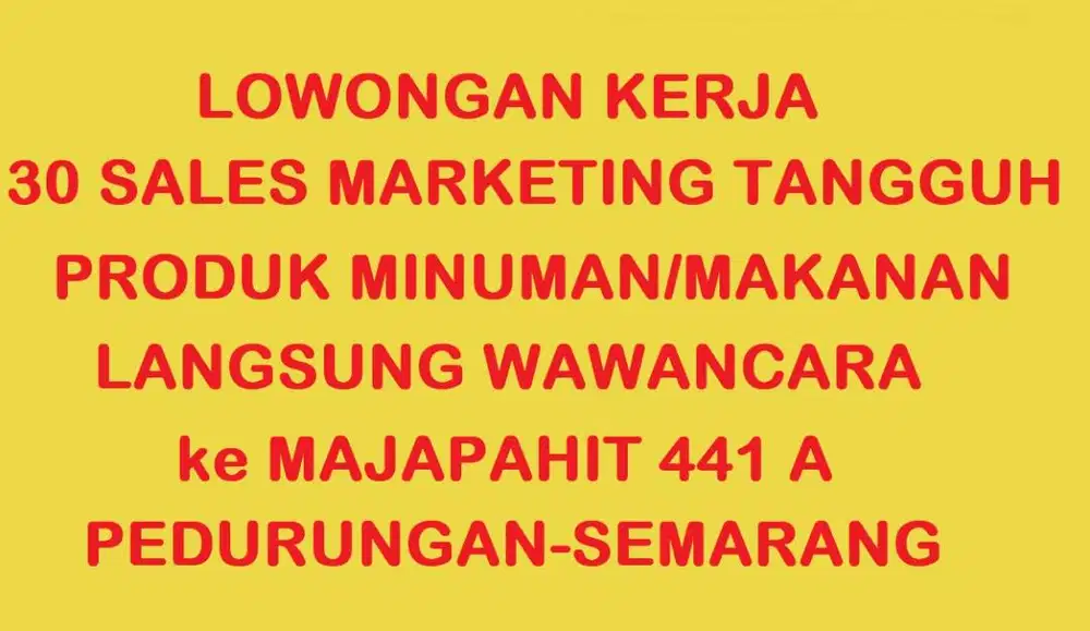 Sales Marketing Jujur,Ulet,Disiplin,Pantang menyerah Produk minuman