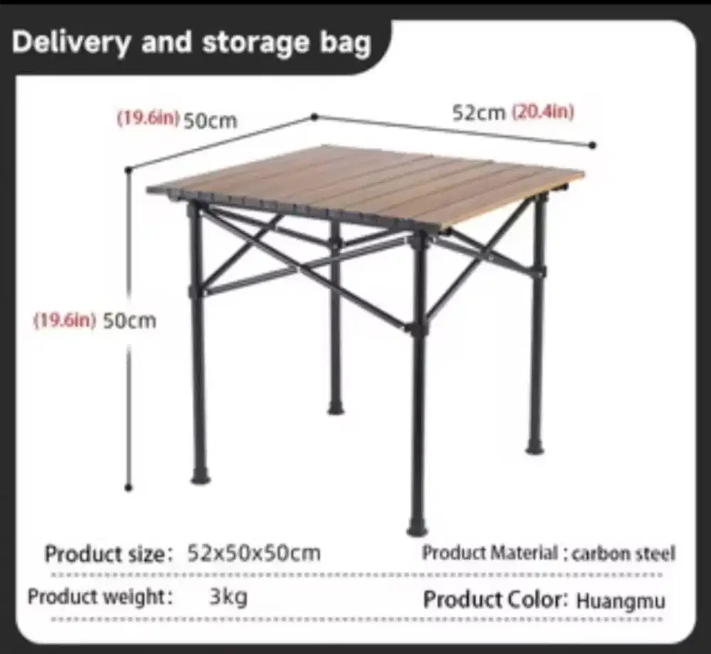 Meja lipat portabel L