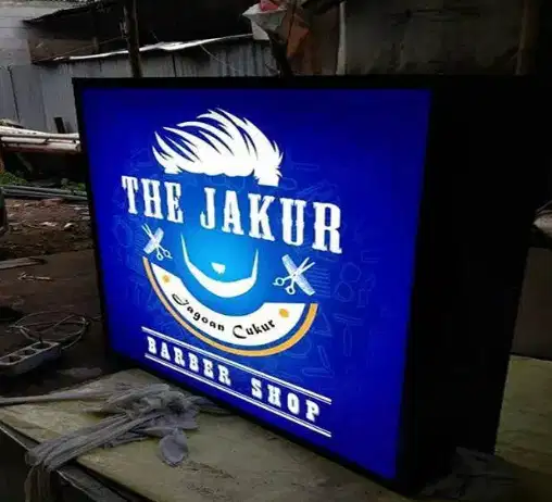 Pusat Neon box sign papan nama MMT huruf timbul LED Aneka Stiker Kaca