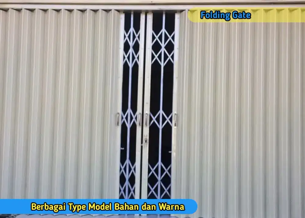 Gerbang Pintu Garasi Rumah Toko Galeri Kantor Koprasi Folding Gate