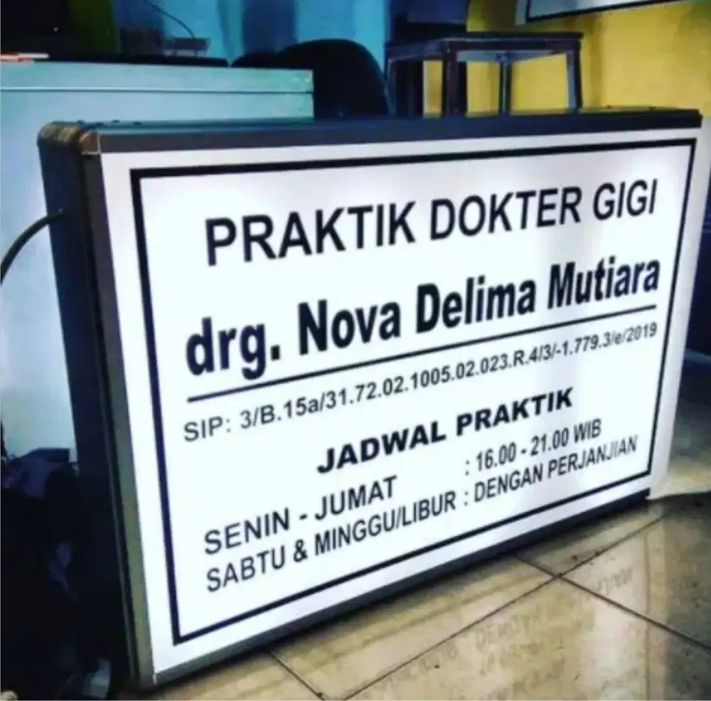 Jasa Bikin REKLAMe Outdoor Signage Huruf Timbul Neon Box klinik Dokter