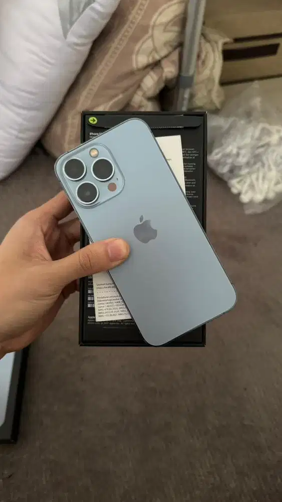 Iphone 13 pro max ibox 128 gb resmi sierra blue fullset bt/tt