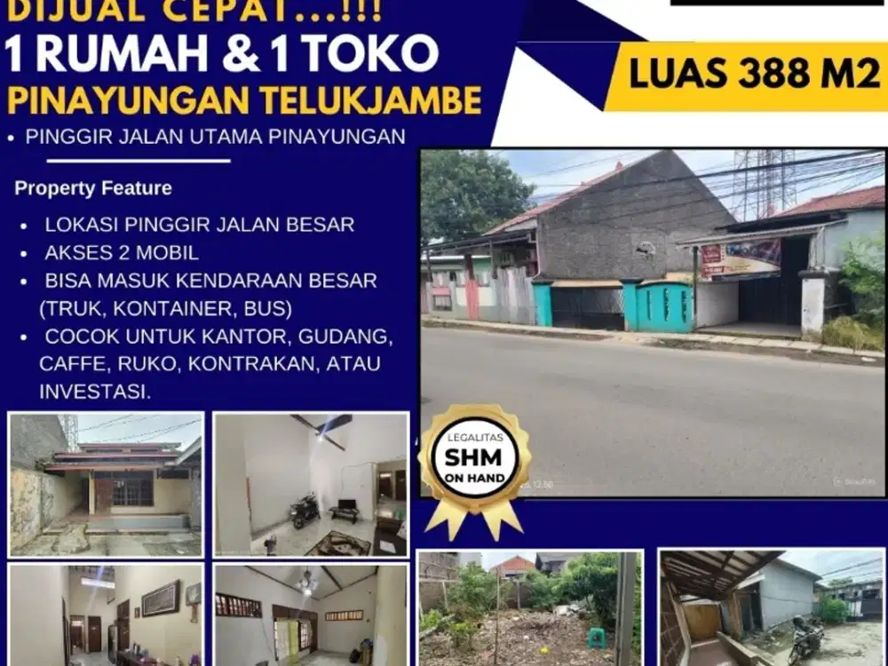 DIJUAL RUMAH DAN TOKO DI PINAYUNGAN TELUKJAMBE TIMUR