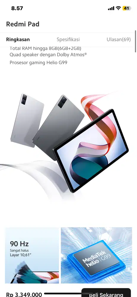 REDMI PAD SERU LAMA LIKE NEW