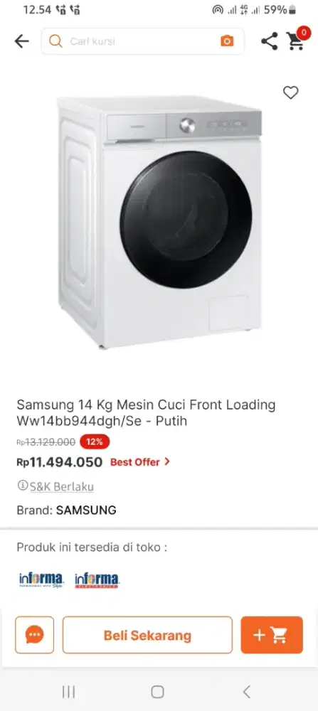 Mesin cuci samsung front load