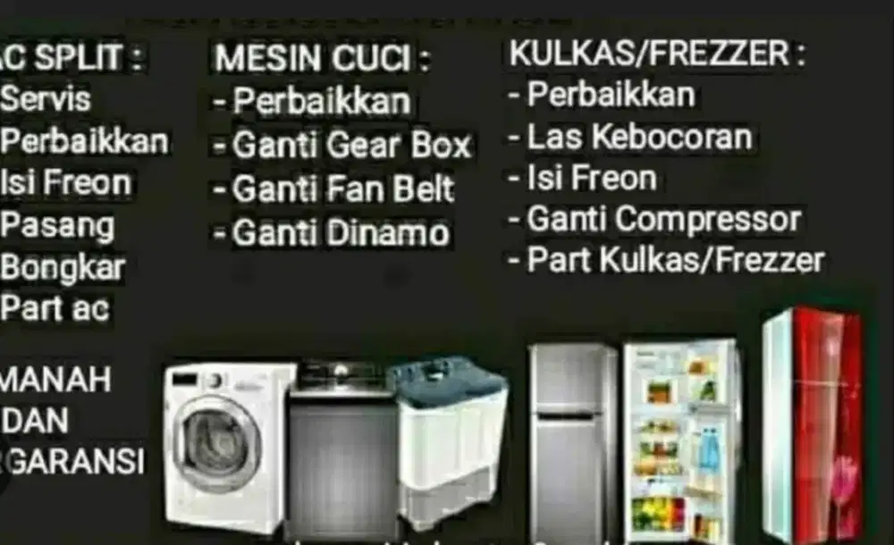 Service AC, Kulkas & Mesin cuci