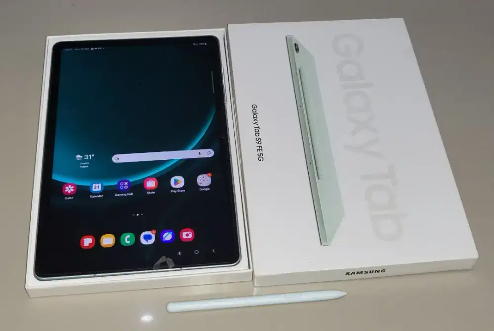 Samsung tab S9 FE 5G - 6/128GB - Garansi Resmi - Mulus Lengkap