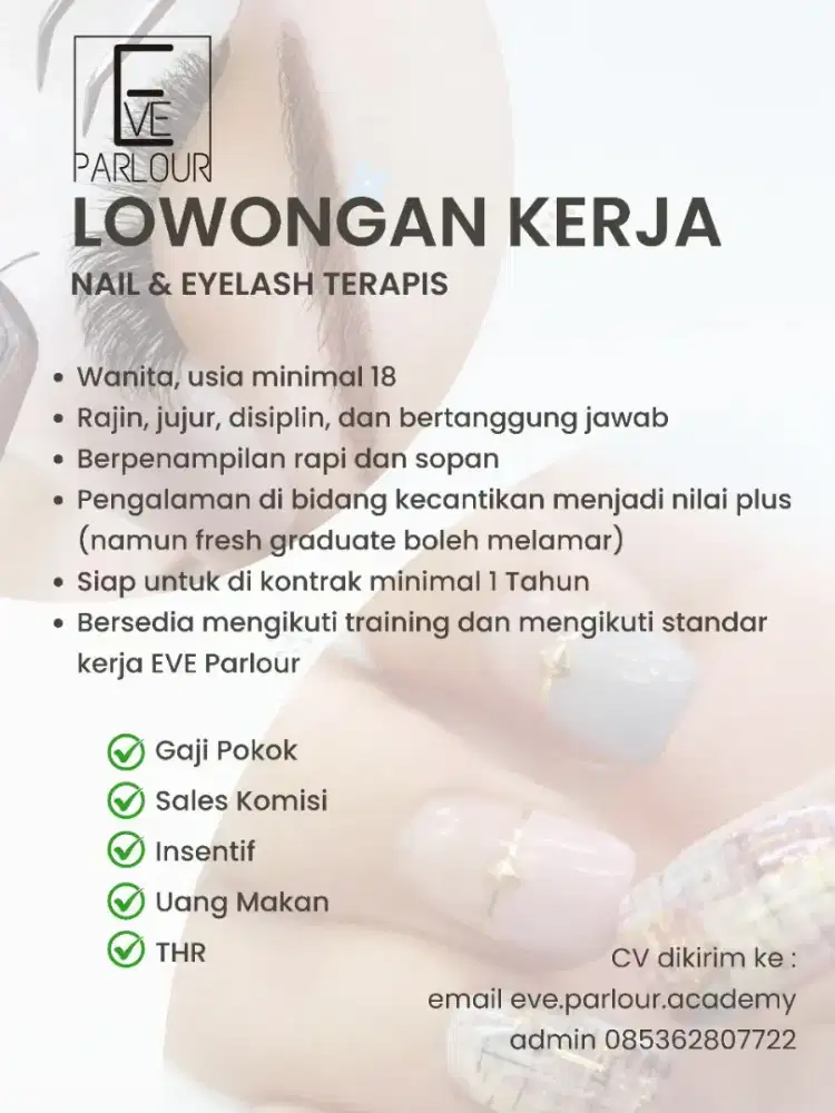 Lowongan kerja nail & eyelash