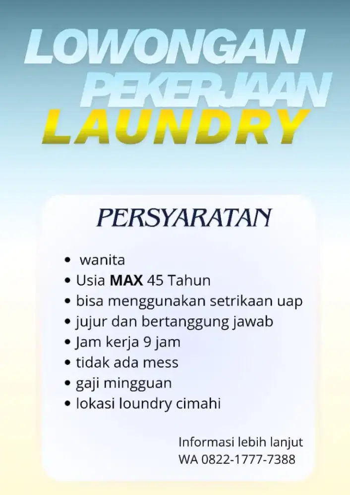 loker tenaga setrika