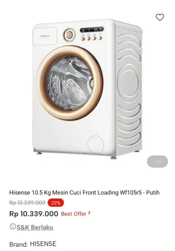 PROMO KREDIT HISENSE 10.5KG MESIN CUCI FRONT LOADING