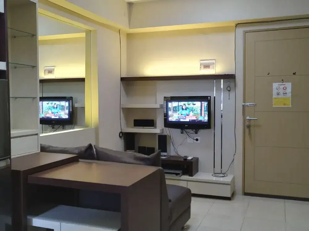 Educity 2 kamar tidur plus ( lebih besar dari 2 BR Standard) full furnished lengkap lantai rendah bisa 4 orang