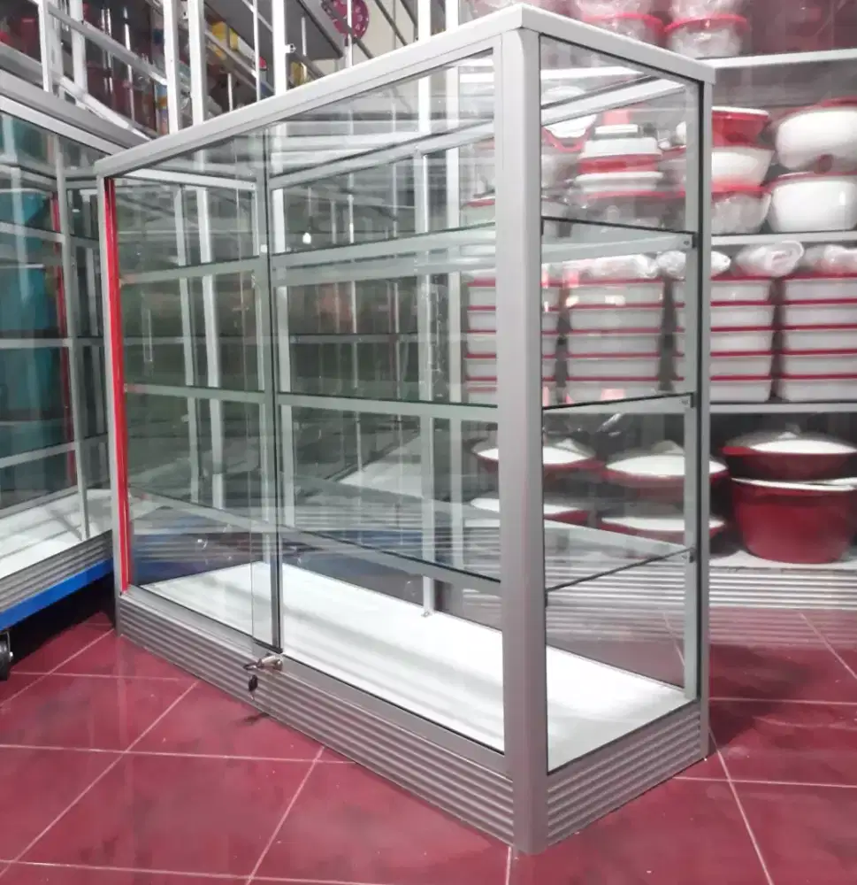 Etalase Panjang 1,2Mx1M Kondisi Baru