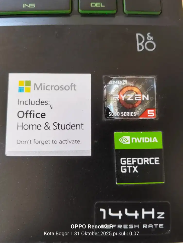 Dijual laptop GAMING HP AMD RYZEN 5-5600H 12Cpu ram 16GB DDR4 SSD 512G