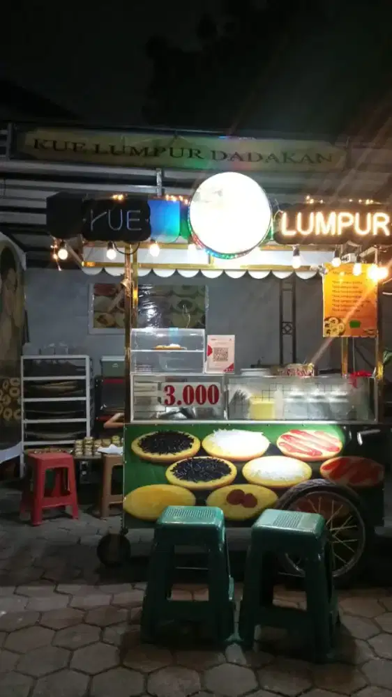 Roda gerobak kue, angkringan, bakso