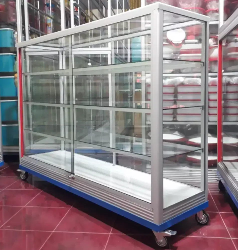 Etalase 1,5Mx1M Pakai Siku Besi + RODA BESAR Barang Ready