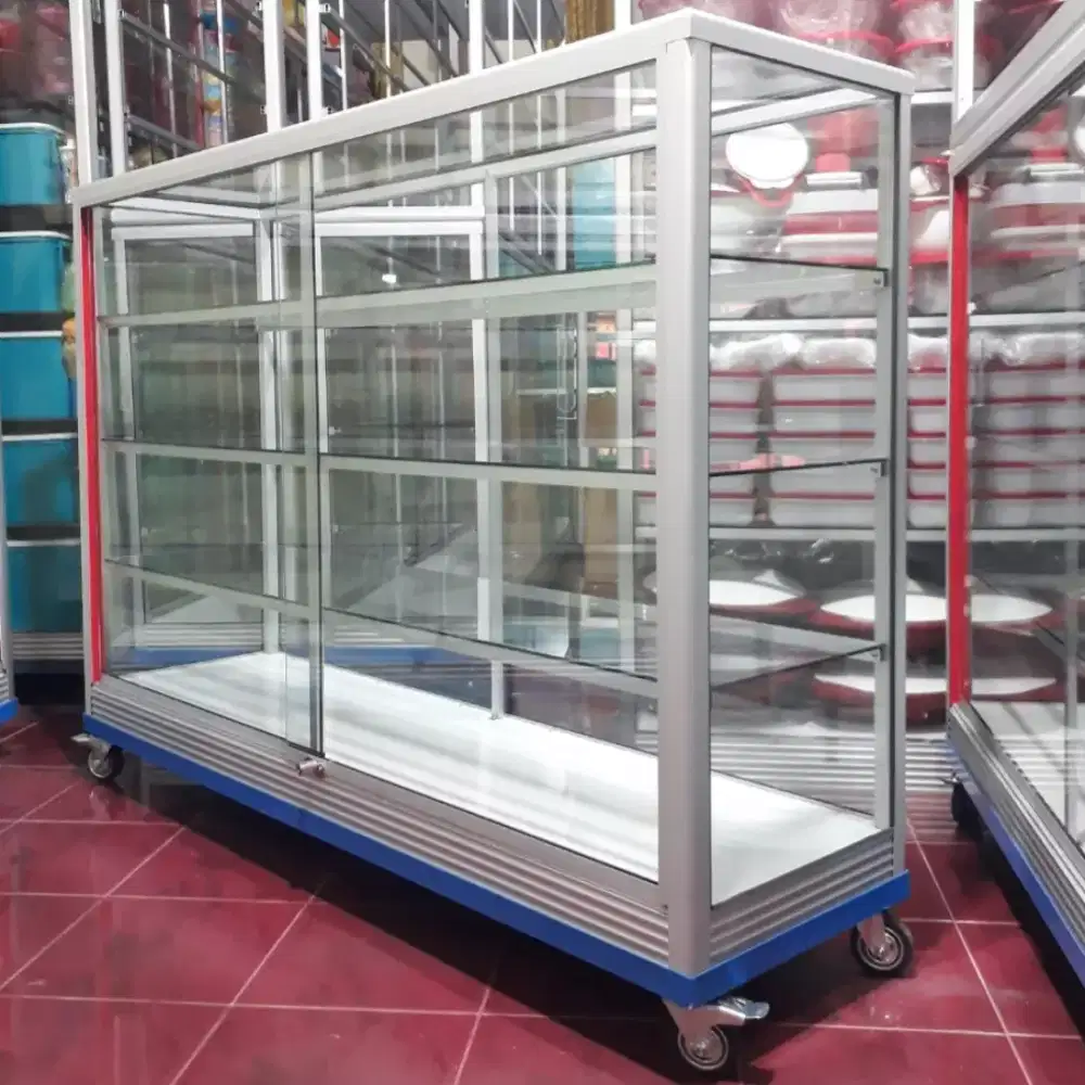 Etalase 1,5Mx1M Pakai Siku Besi + RODA BESAR Buat Warung