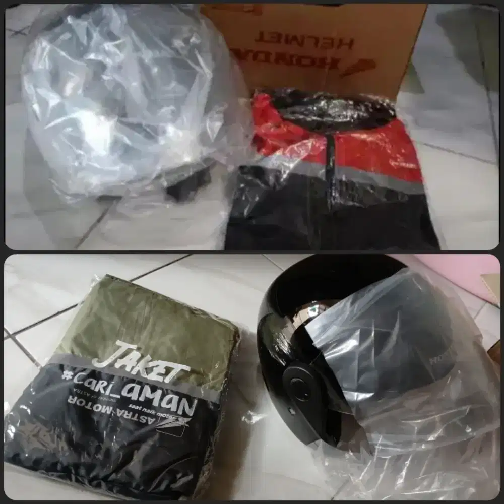 SALE : 2 Helm & 2 Jaket BARU GRESS.