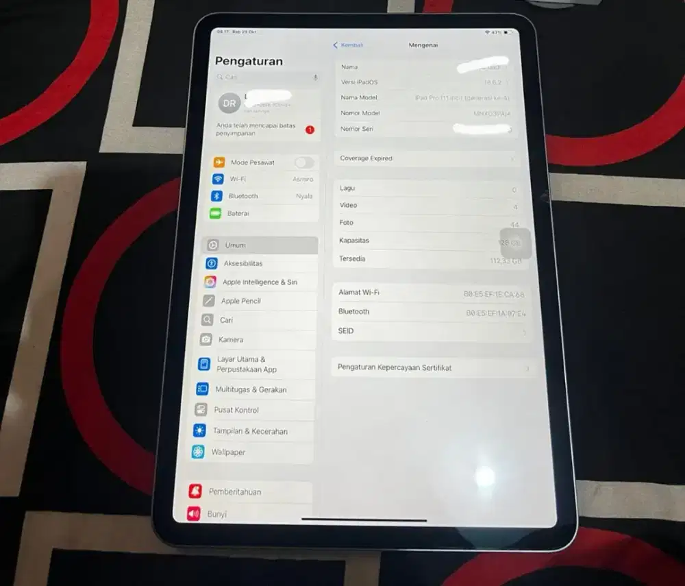 APPLE IPAD PRO M2 11 inch Gen 4 128gb