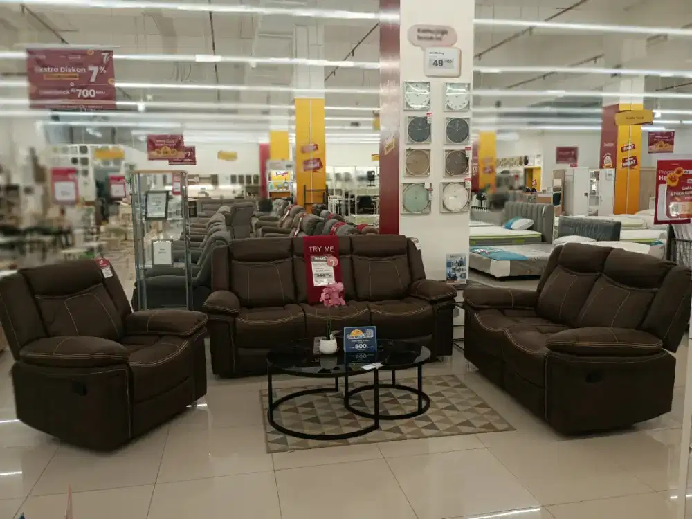 Obral murah sofa set recliner mewah by Selma
