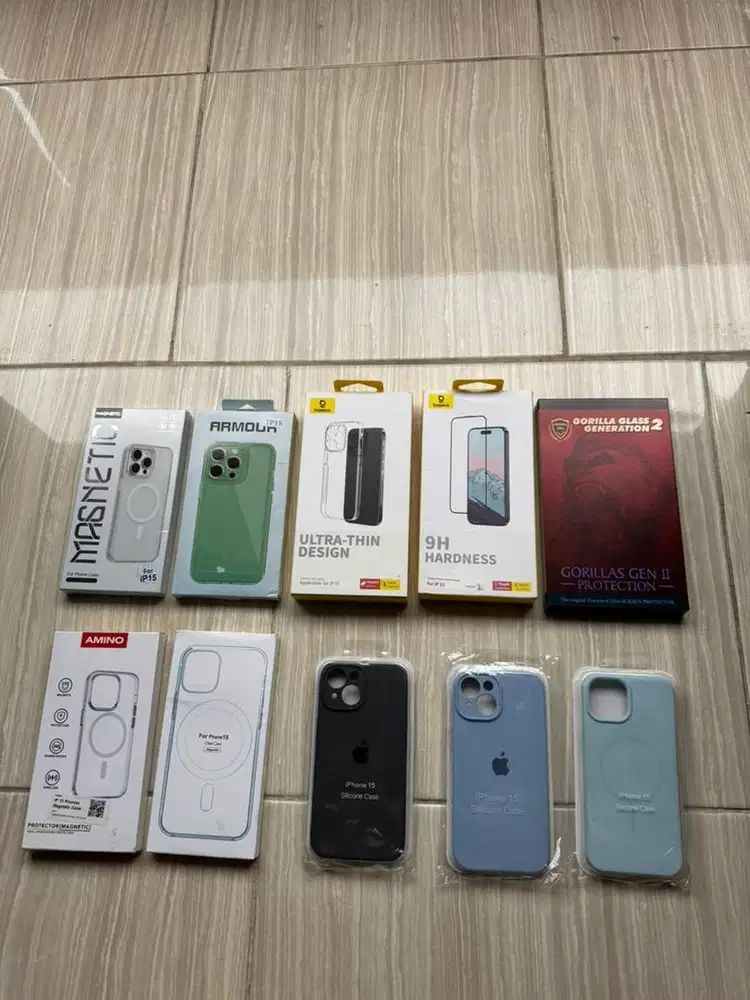 Case & tempered glass iphone 15
