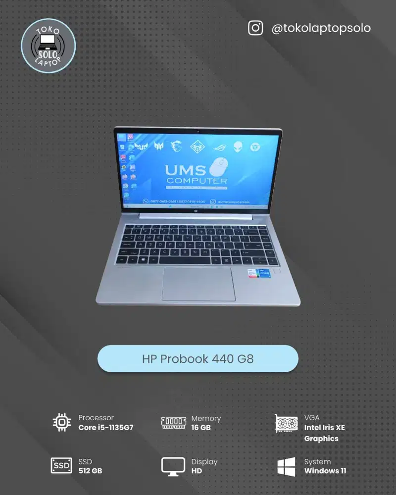 HP PROBOOK 440 G8 CORE I5 1135G7 Ram 16GB SSD 512GB
