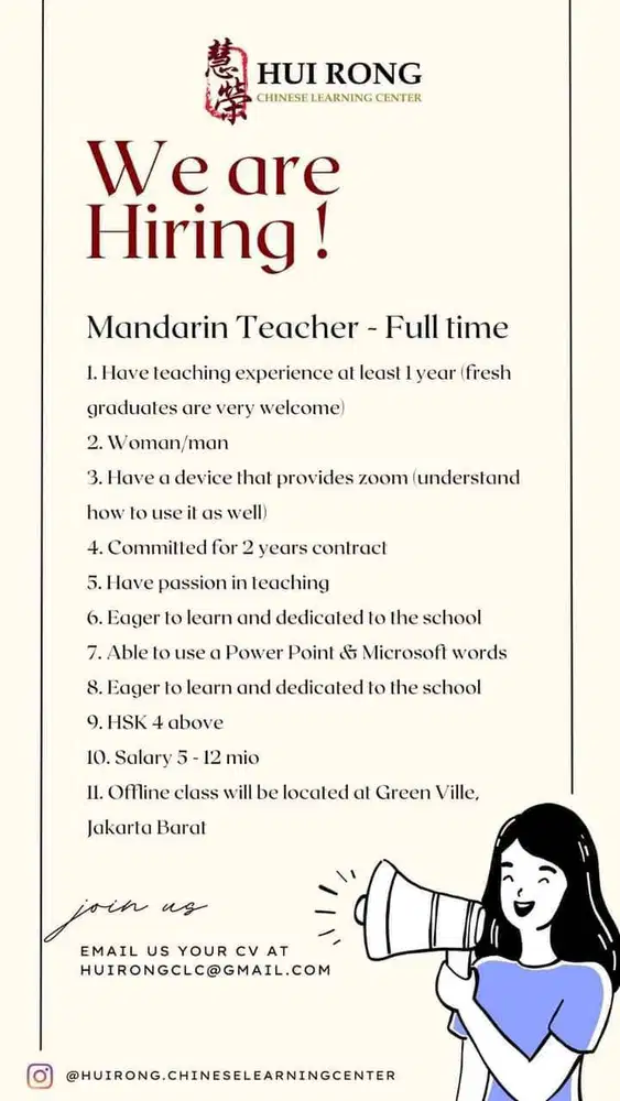 Di cari guru mandarin full time