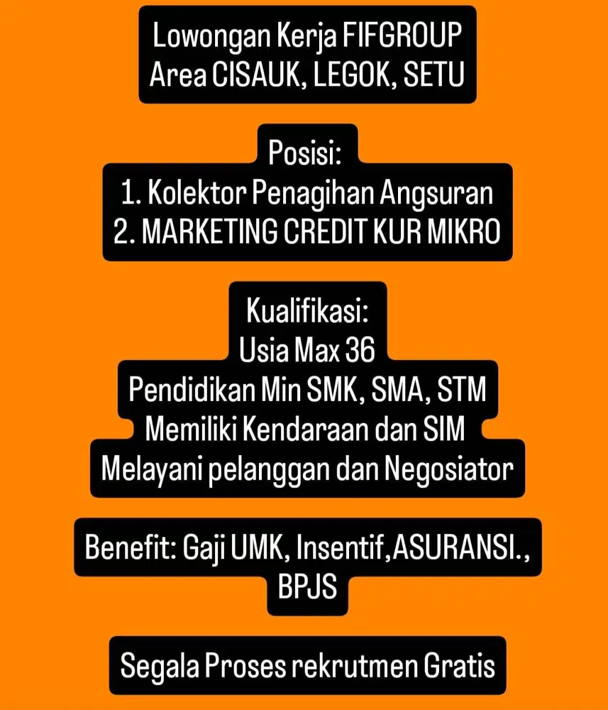 Loker Junior Kolektor (Legok,Cisauk,Serpong)