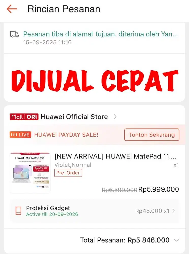 JUAL CEPAT HUAWEI Matepad 11,5 (2025)