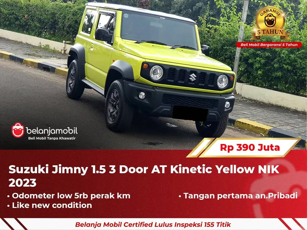 [ GARANSI 5TH ] Suzuki Jimny 1.5 3 Door AT Kinetic Yellow 2023 2024