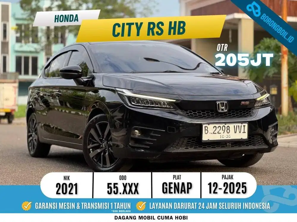CITY RS HATCHBACK AT 2021 HITAM KM 55rb SERVICE RUTIN