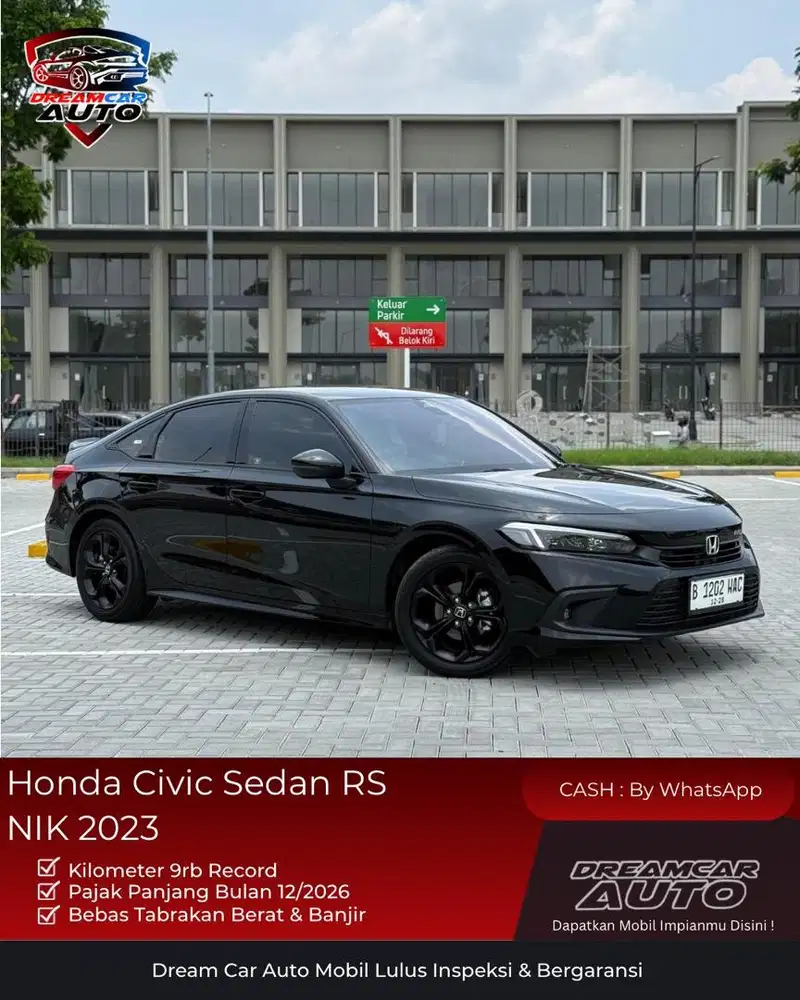 [ KM9RB ] Honda Civic Sedan RS 1.5 NIK 2023 Hitam Non Hatchback