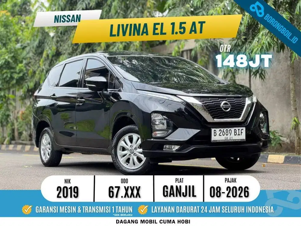 LIVINA 1.5 EL AT 2019 HITAM KM 67rb PAJAK PANJANG 08-2026