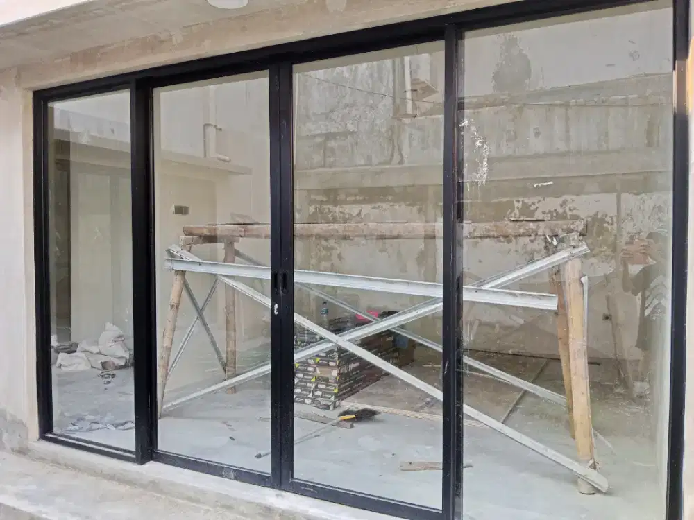 Pintu Kaca Aluminium Double Geser Jogja