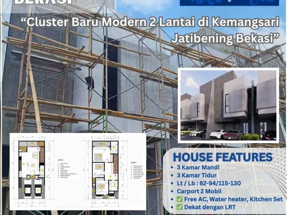 CLUSTER BARU HOT – MODERN 2 LANTAI DI KEMANGSARI, JATIBENING BEKASI S669