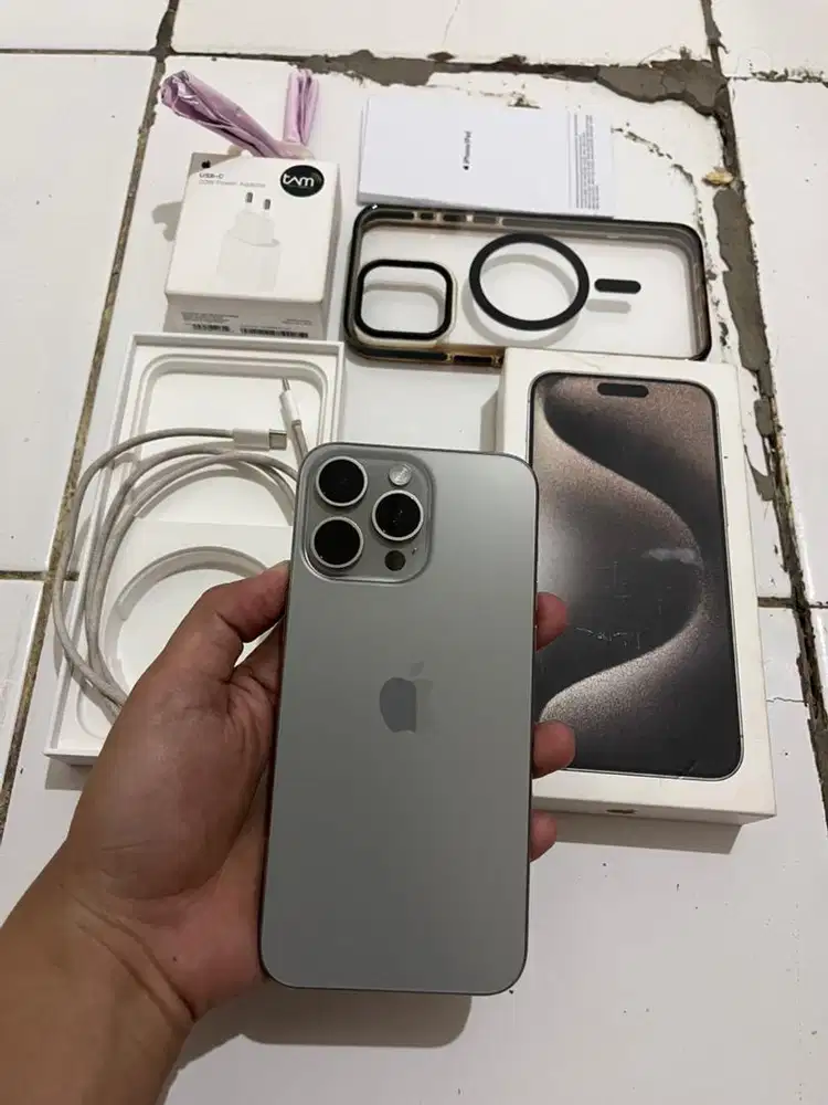 Iphone 15 promax 256gb natural ibox fullset bawaan