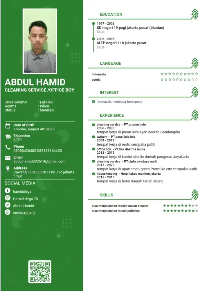 Saya sedang mencari pekerjaan