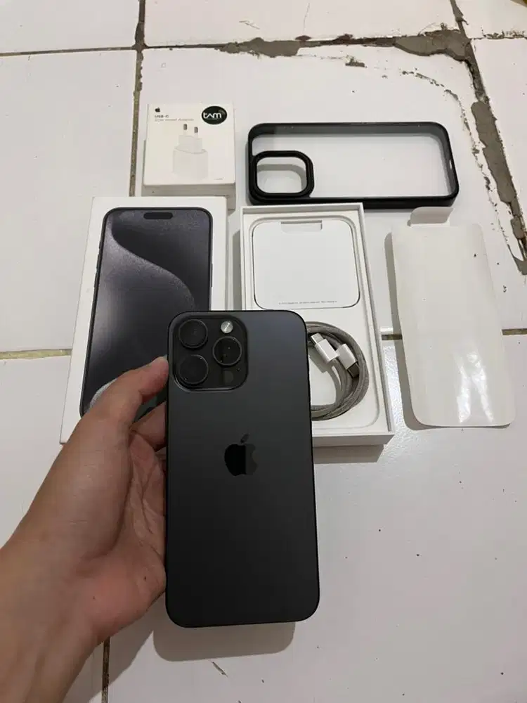 Iphone 15 promax 256gb black ibox fullset bawaan