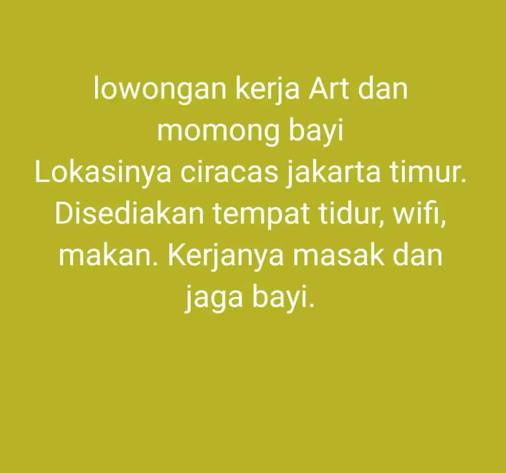 Loker Art dan momong