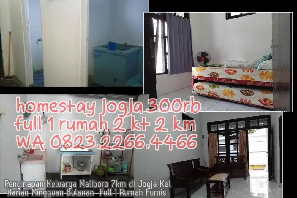 Penginapan Keluarga Maliboro 7km di Jogja Kel Harian Mingguan Bulanan